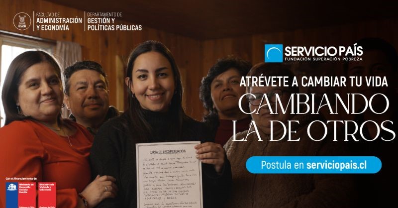 Convocatoria abierta para estudiantes FAE USACH al programa «Servicio País» de la Fundación Superación de la Pobreza